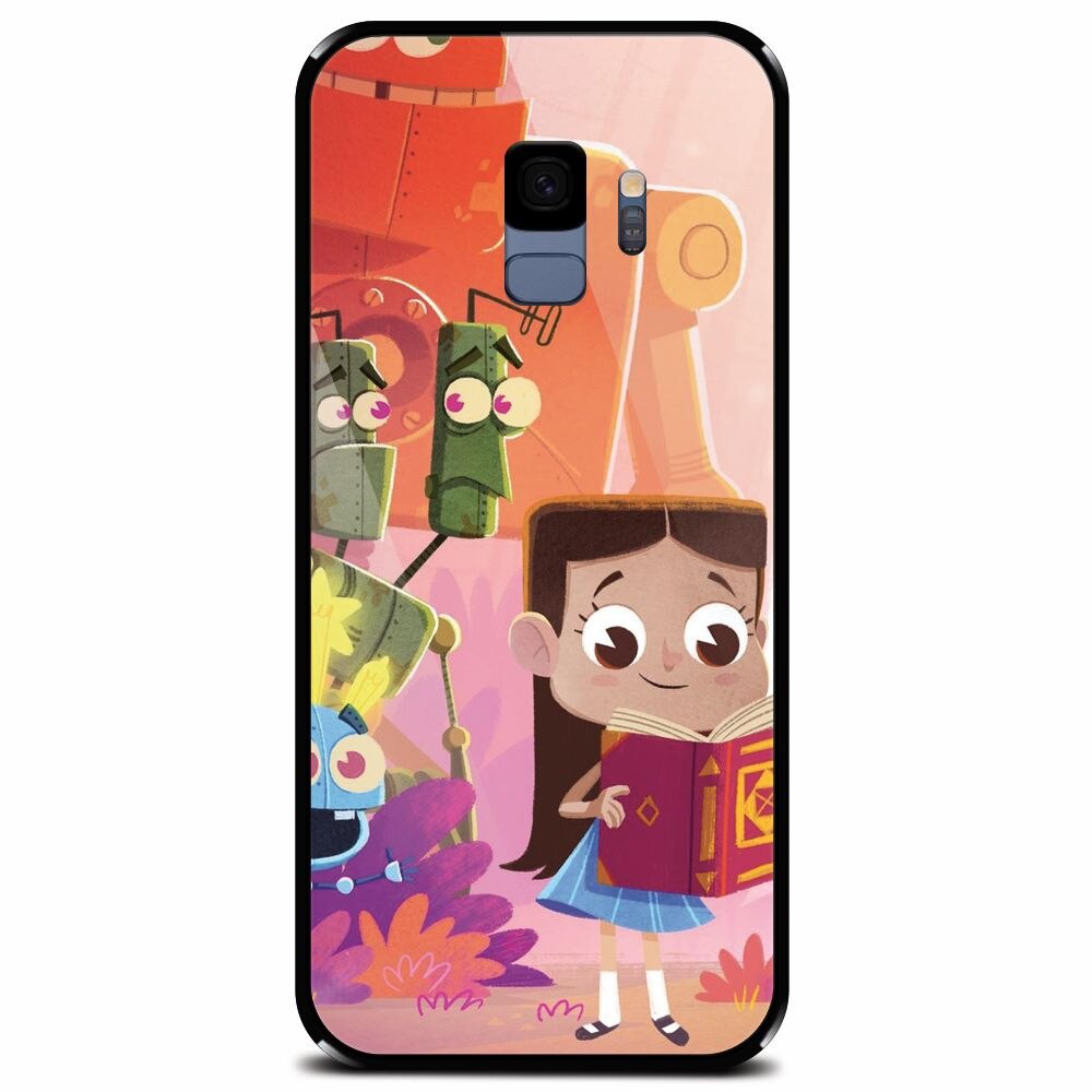 Husa din sticla securizata pentru Samsung Galaxy S9, Children Kids Robots Illustration Colorful K