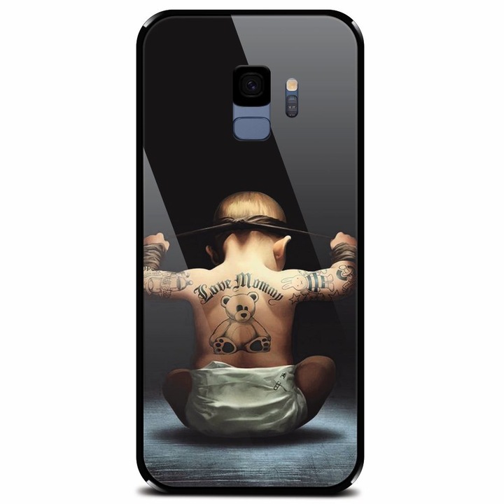 Edzett üvegtok Samsung Galaxy S9-hez, Body Builder Cute Baby Tattoo