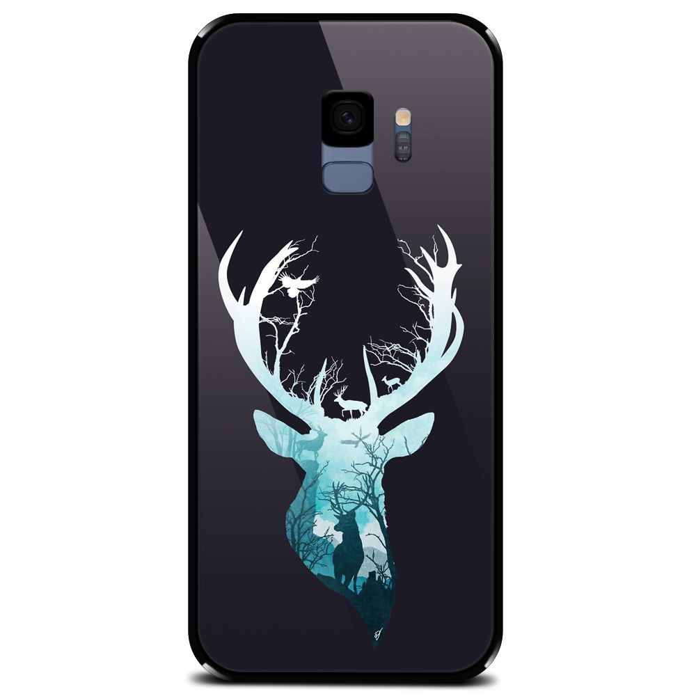 Husa din sticla securizata pentru Samsung Galaxy S9, Cerb