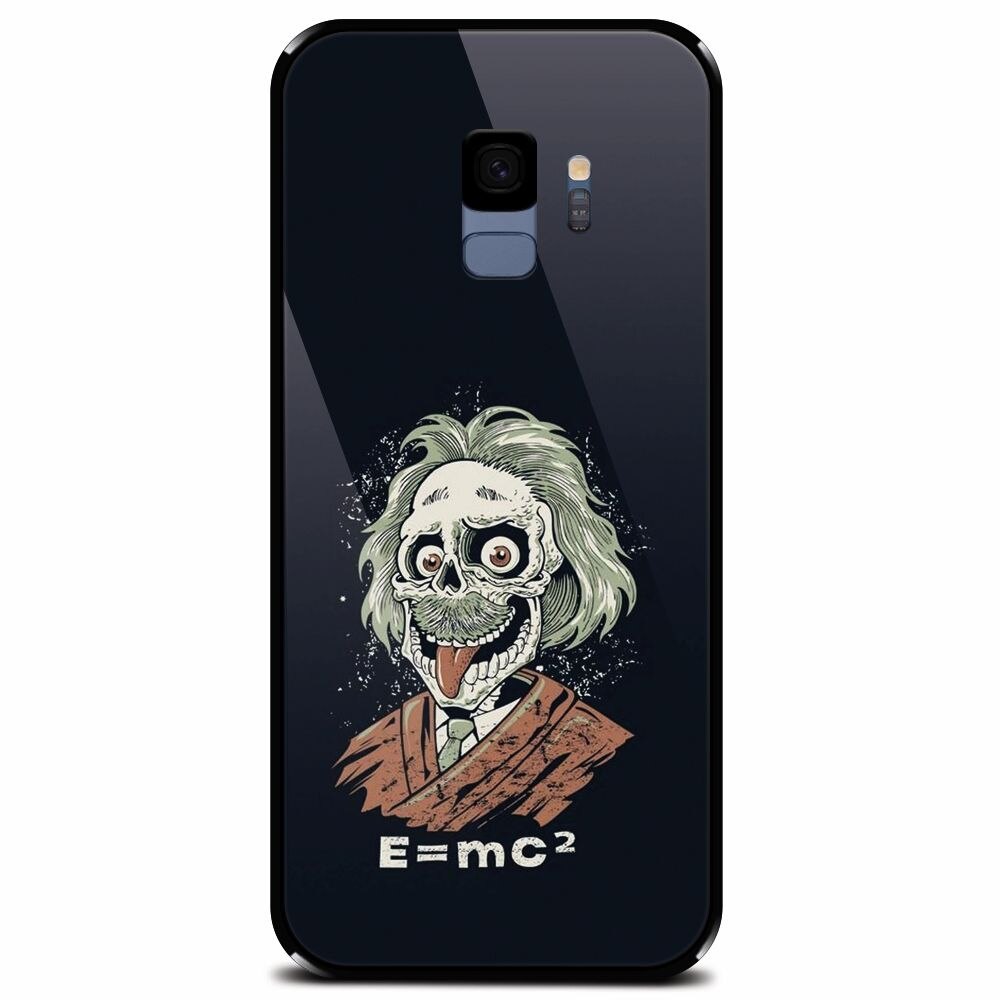 Husa din sticla securizata pentru Samsung Galaxy S9, Albert Einstein Caricature