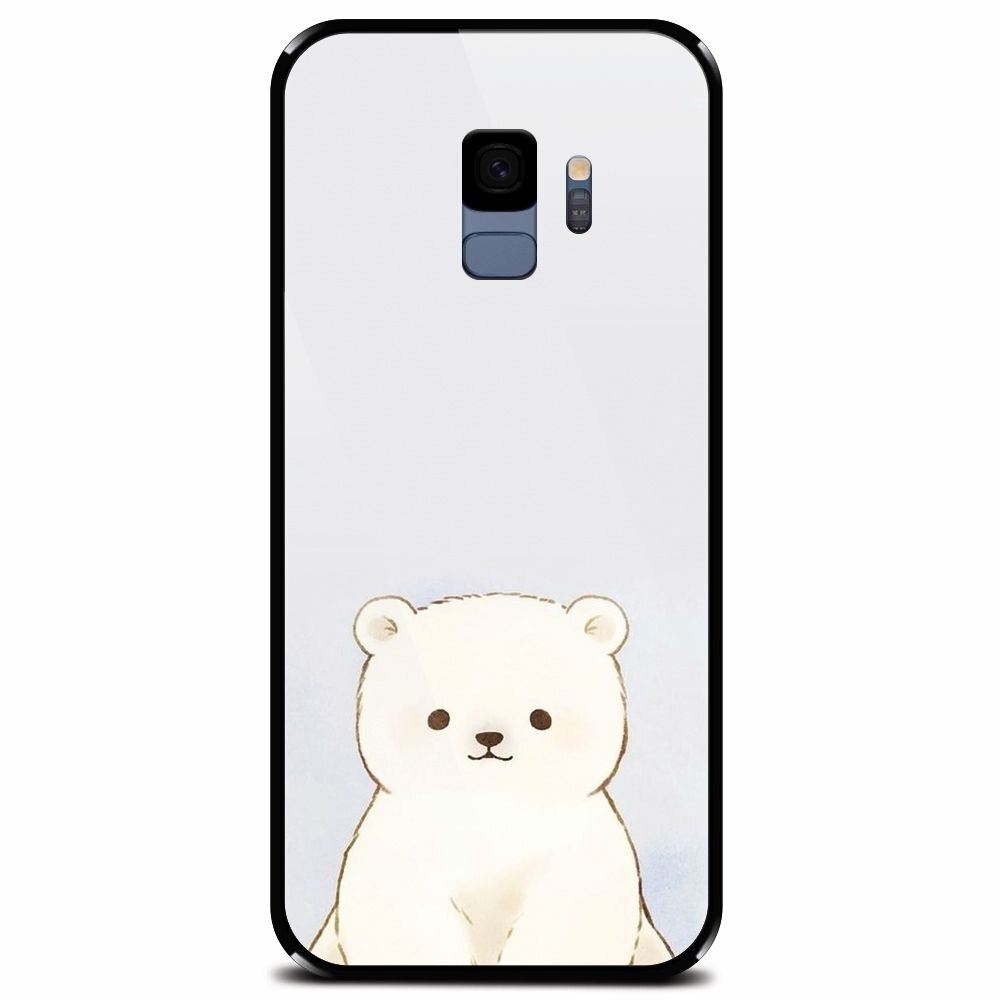 Husa din sticla securizata pentru Samsung Galaxy S9, Bear