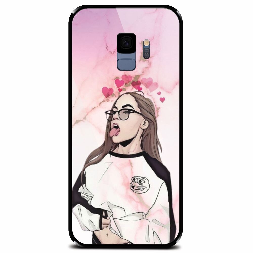 Husa din sticla securizata pentru Samsung Galaxy S9, Bad Girl