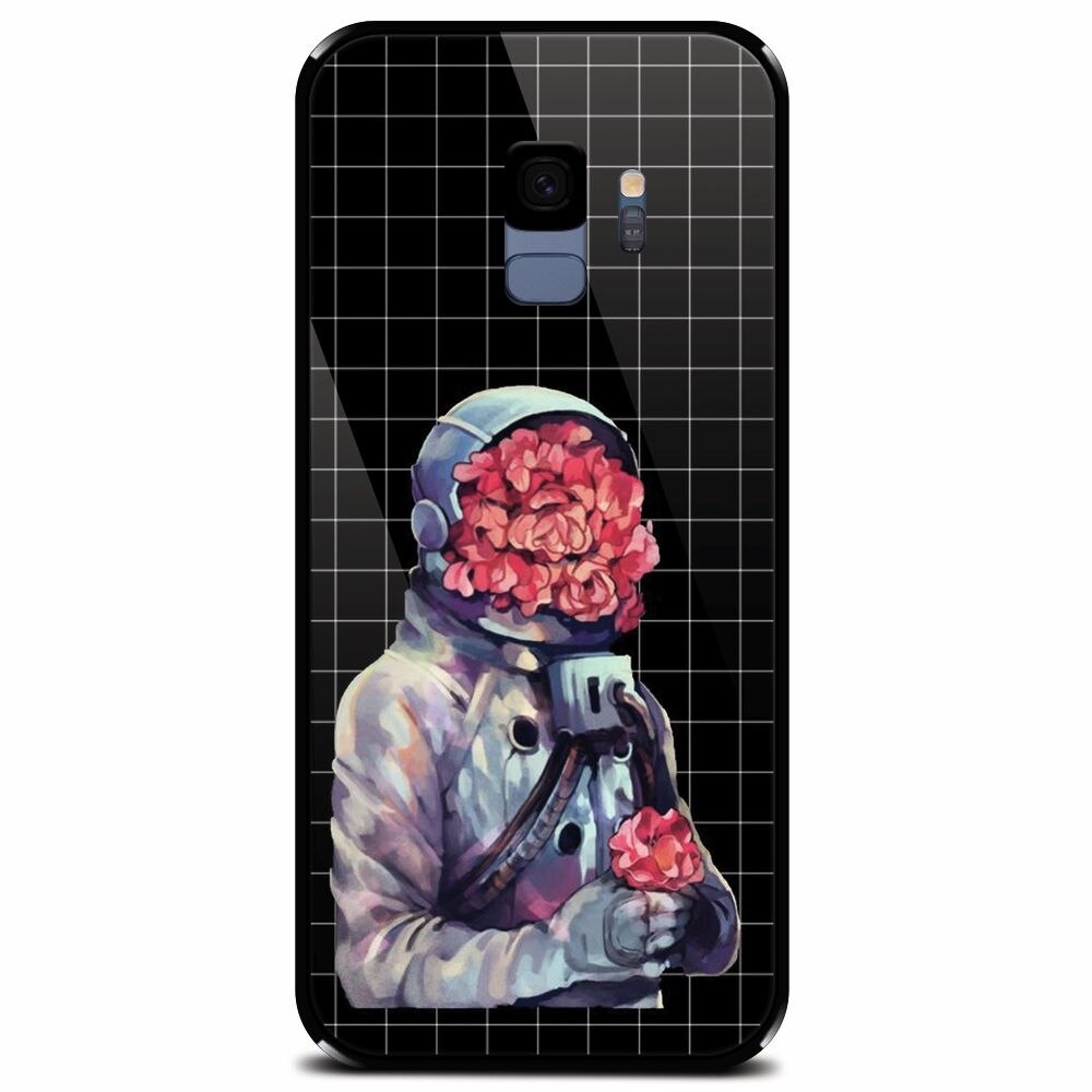 Husa din sticla securizata pentru Samsung Galaxy S9, Astronaut Love
