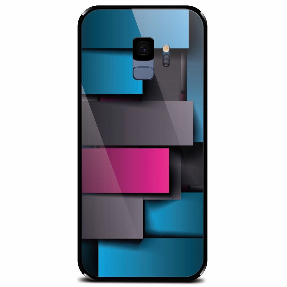 Husa din sticla securizata pentru Samsung Galaxy S9, Cool Abstract