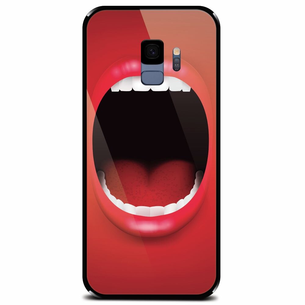 Husa din sticla securizata pentru Samsung Galaxy S9, Big Mouth