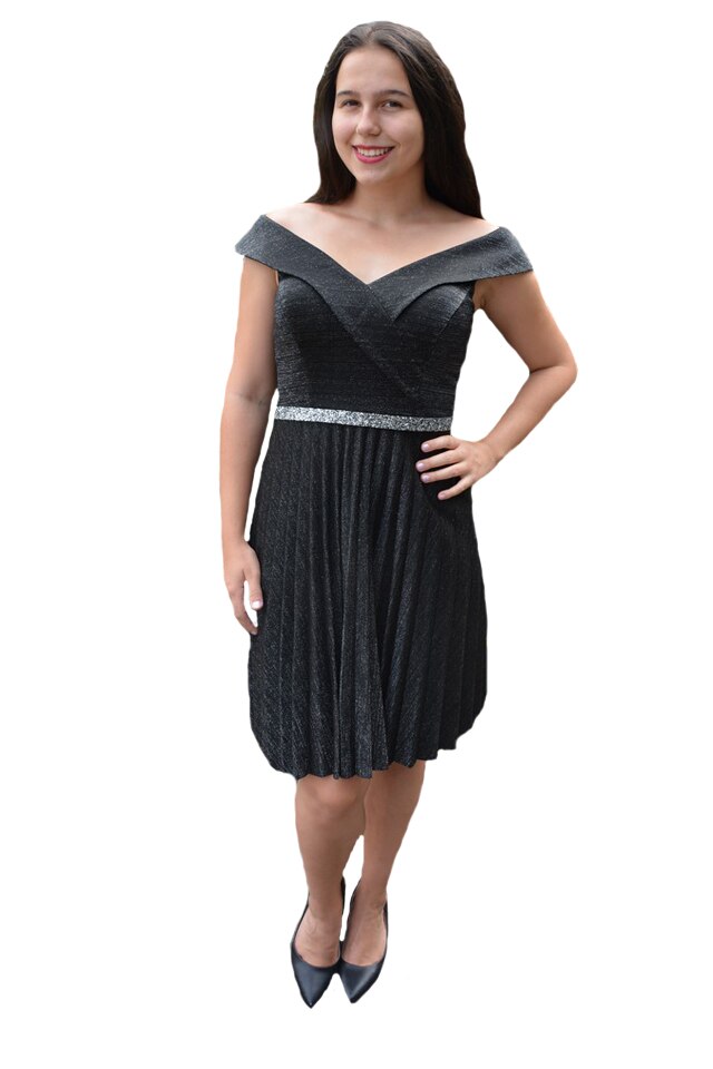 Rochie eleganta Aisha plisata,model cu pliseuri,D&J Exclussive, Negru