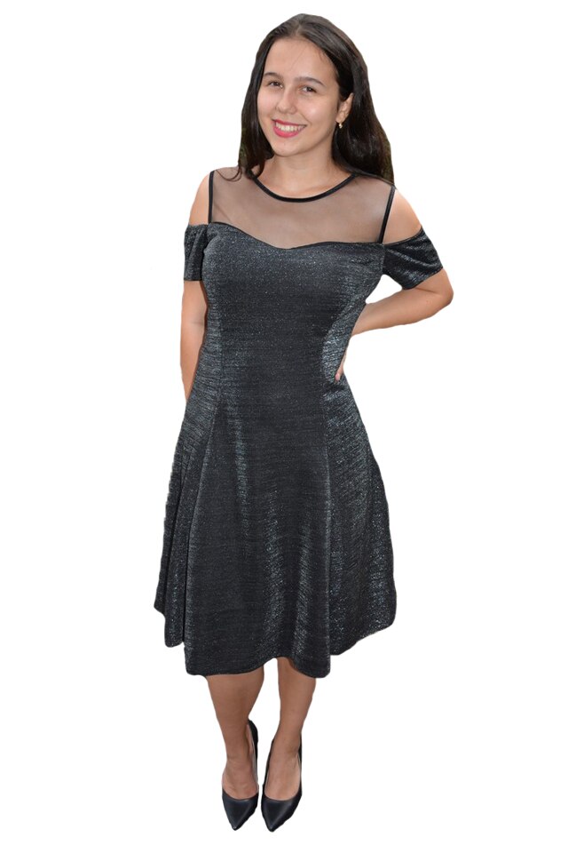 Rochie rafinata Jaylinn cu sclipici,D&J Exclussive, Negru