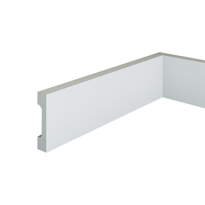 Plinta de podea din polimer rigid S3, alba, 7 x 1.6 cm