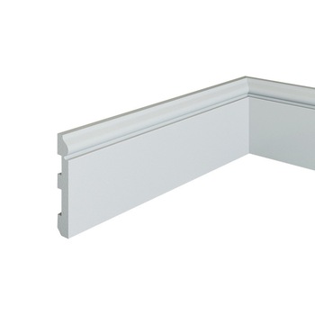 Plinta de podea din polimer rigid S5, alba, 8 x 1.4 cm Plinta de podea din polimer rigid S5, alba, 8 x 1.4 cm