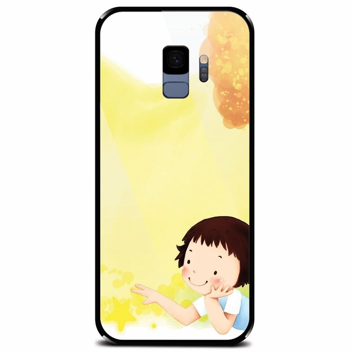 Калъф от закалено стъкло за Samsung Galaxy S9, Child Autumn Paint Hd