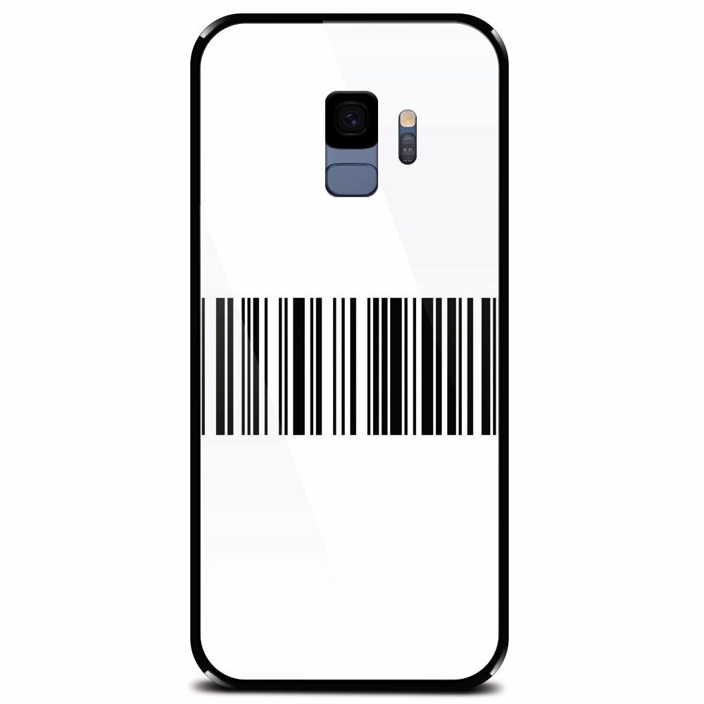 Husa din sticla securizata pentru Samsung Galaxy S9, Bar Code