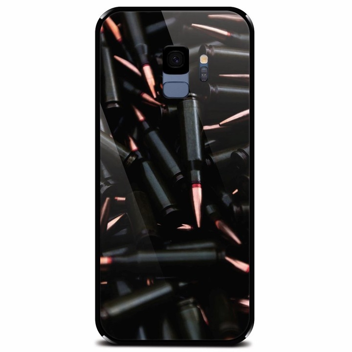 Husa din sticla securizata pentru Samsung Galaxy S9, Ammunition Bullets