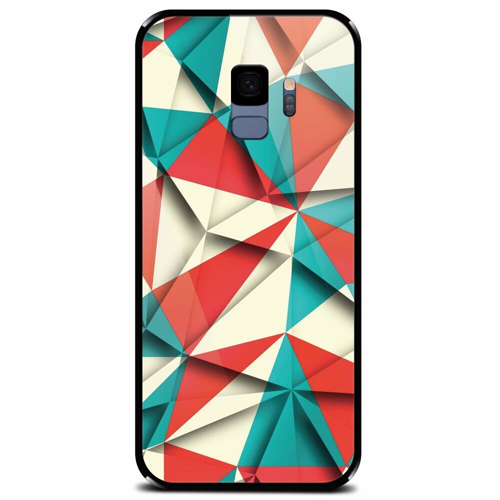 Husa din sticla securizata pentru Samsung Galaxy S9, Abstract Vector