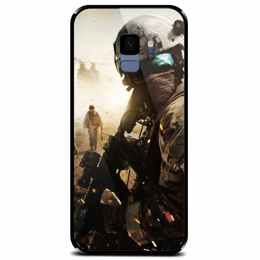 Husa din sticla securizata pentru Samsung Galaxy S9, Battlefield