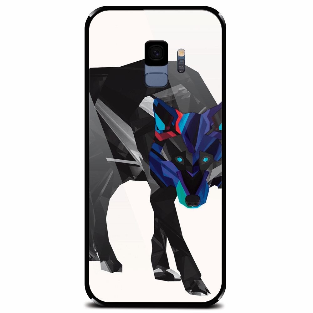 Husa din sticla securizata pentru Samsung Galaxy S9, Abstract Wolf