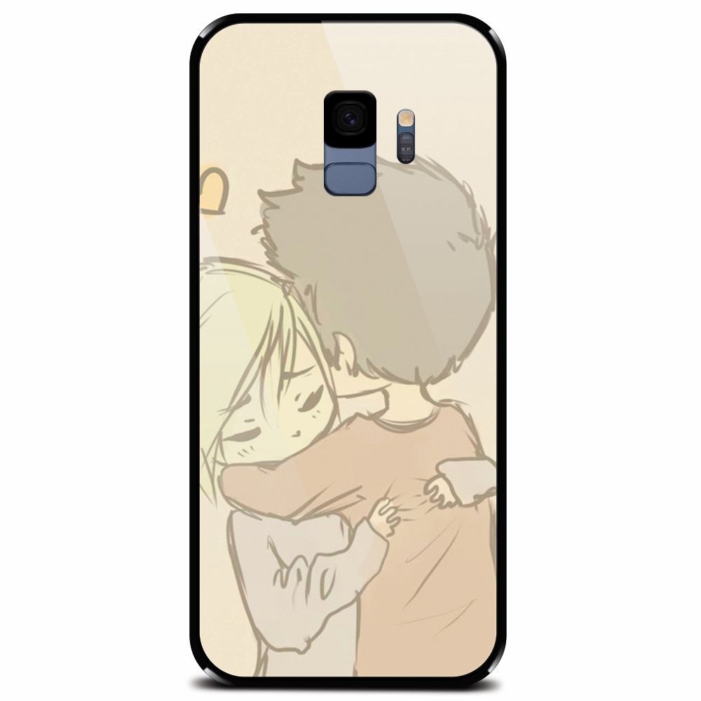 Husa din sticla securizata pentru Samsung Galaxy S9, Couple Hug