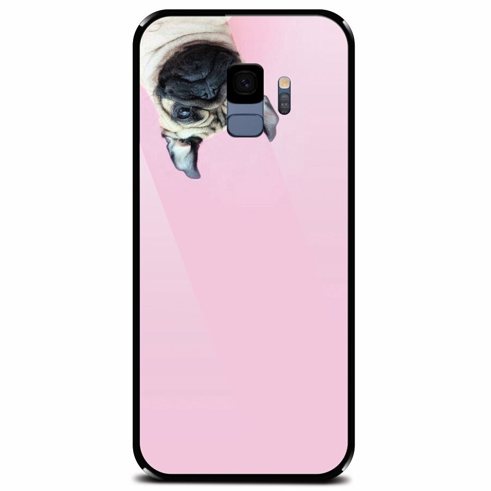 Husa din sticla securizata pentru Samsung Galaxy S9, Dog And Pink