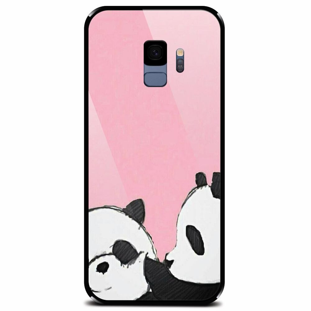 Husa din sticla securizata pentru Samsung Galaxy S9, Panda