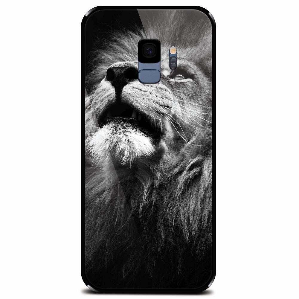 Husa din sticla securizata pentru Samsung Galaxy S9, Majestic Lion Portrait