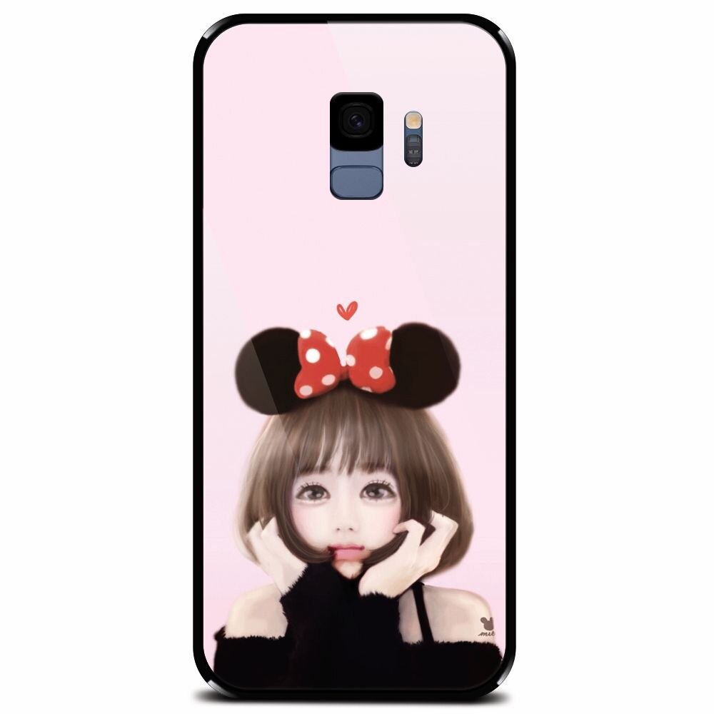 Husa din sticla securizata pentru Samsung Galaxy S9, Girly 002
