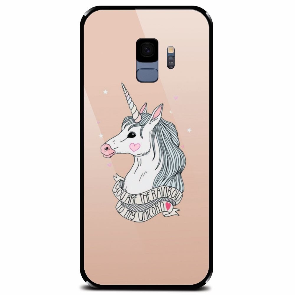 Husa din sticla securizata pentru Samsung Galaxy S9, Cute Rose Gold