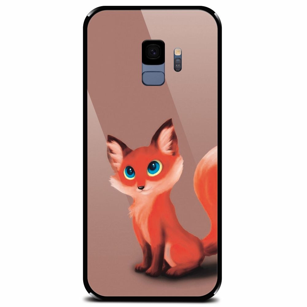 Husa din sticla securizata pentru Samsung Galaxy S9, Fox Cartoon Animal And