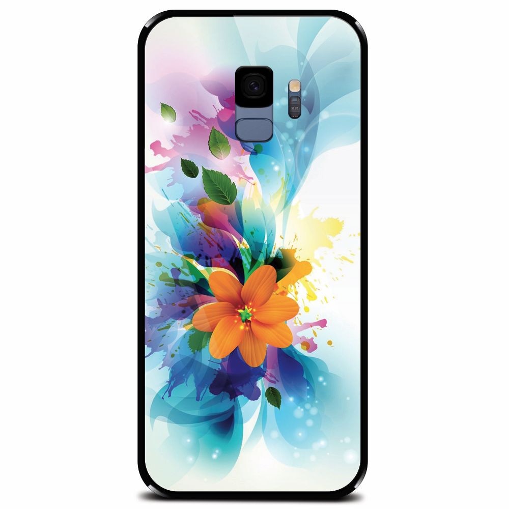 Husa din sticla securizata pentru Samsung Galaxy S9, Flower 011