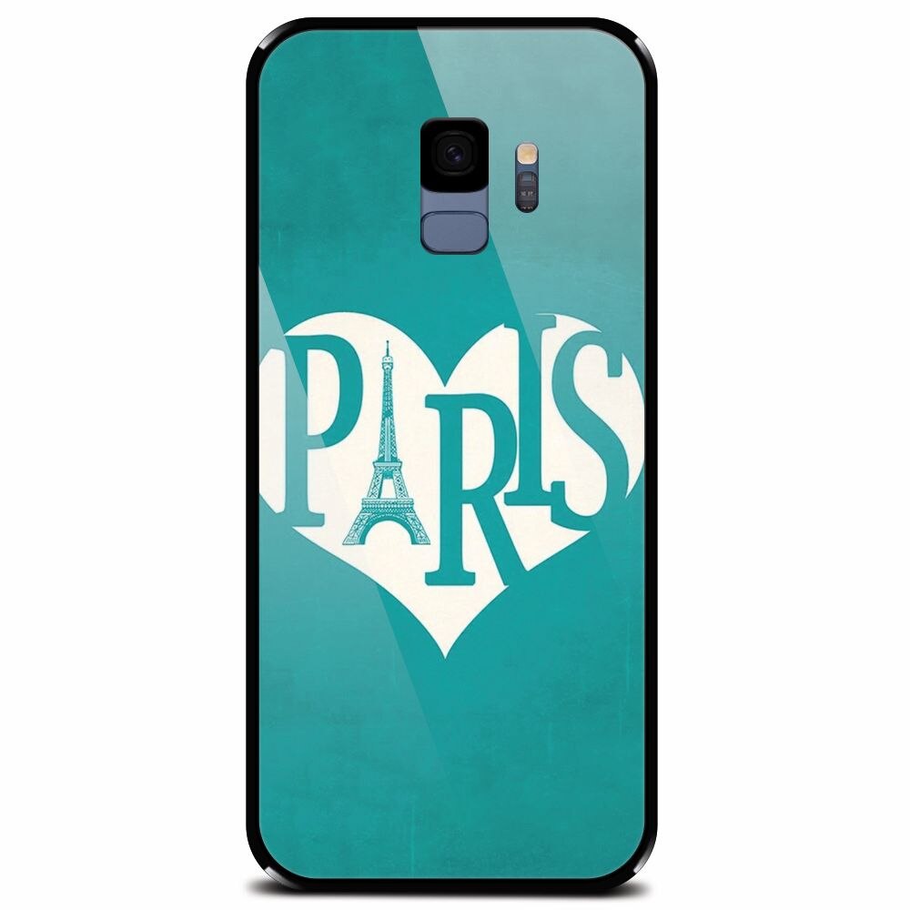 Husa din sticla securizata pentru Samsung Galaxy S9, I Love Paris