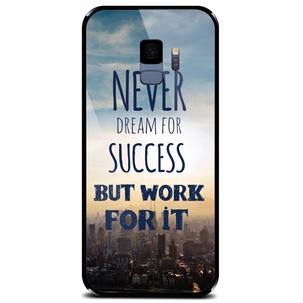 Husa din sticla securizata pentru Samsung Galaxy S9, Never Dream