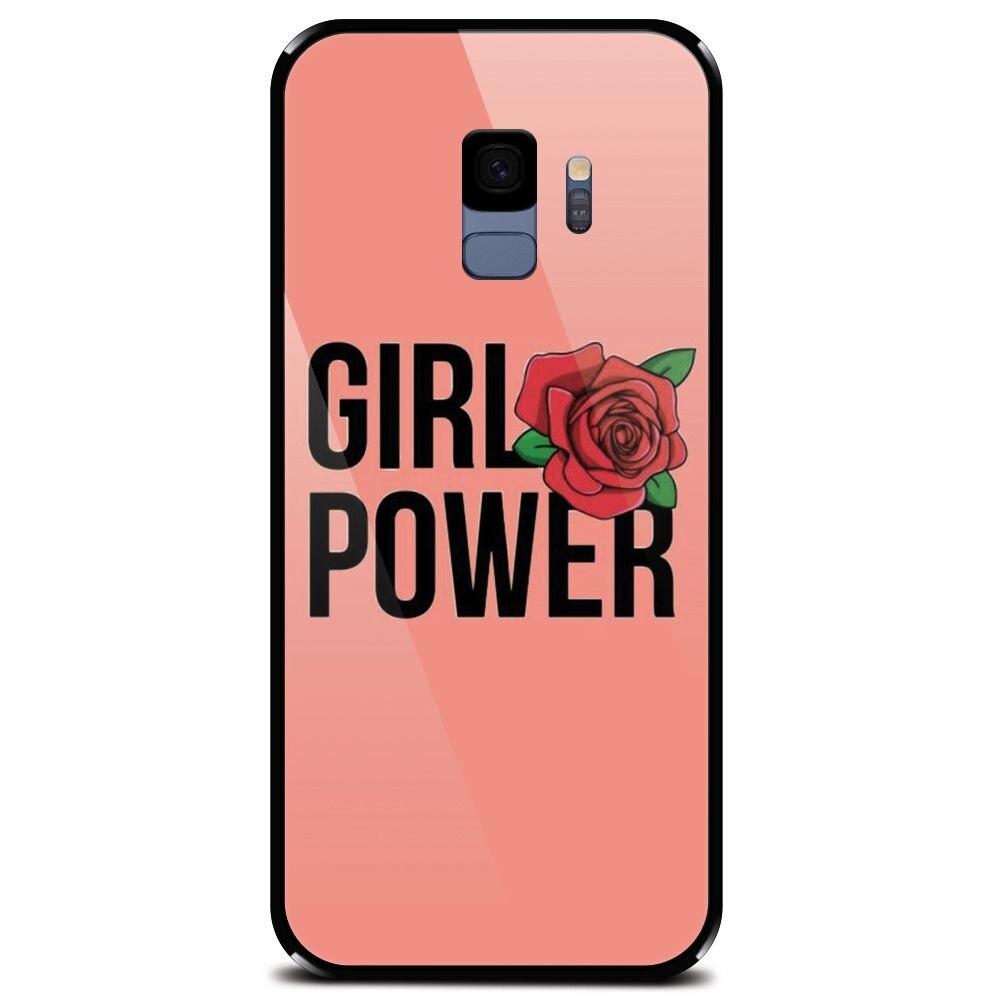 Husa din sticla securizata pentru Samsung Galaxy S9, Girl Power 2