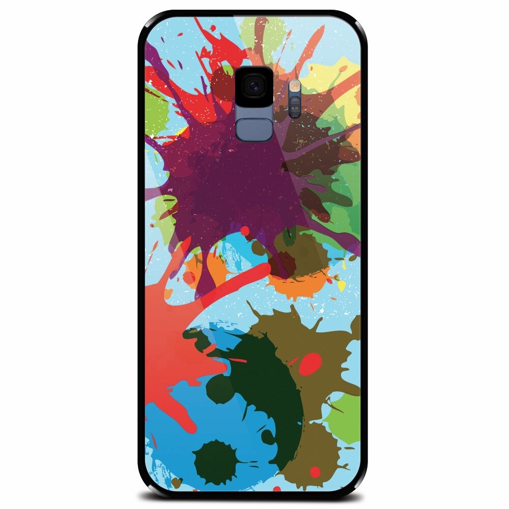 Husa din sticla securizata pentru Samsung Galaxy S9, Holi Splash