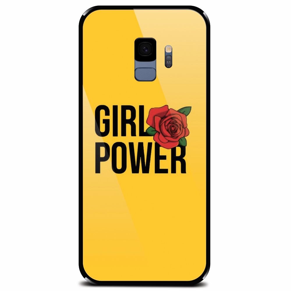 Husa din sticla securizata pentru Samsung Galaxy S9, Girl Power