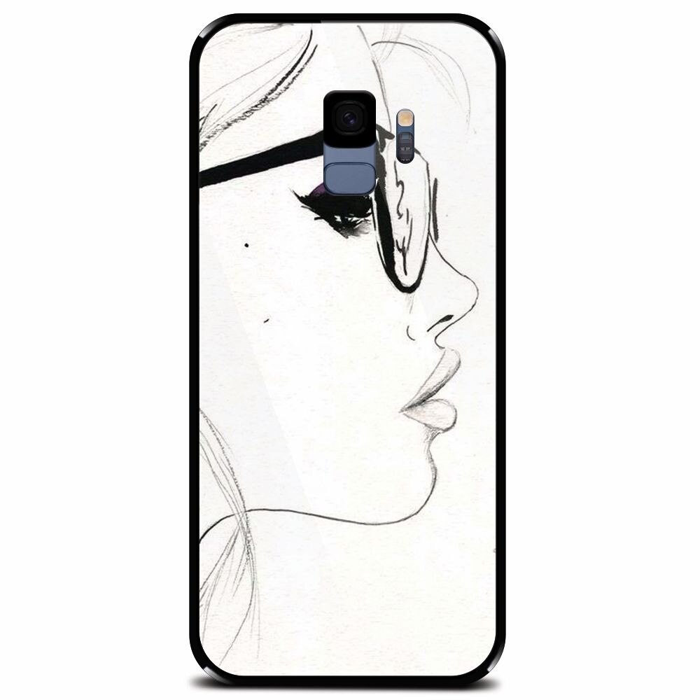 Husa din sticla securizata pentru Samsung Galaxy S9, Girl Face
