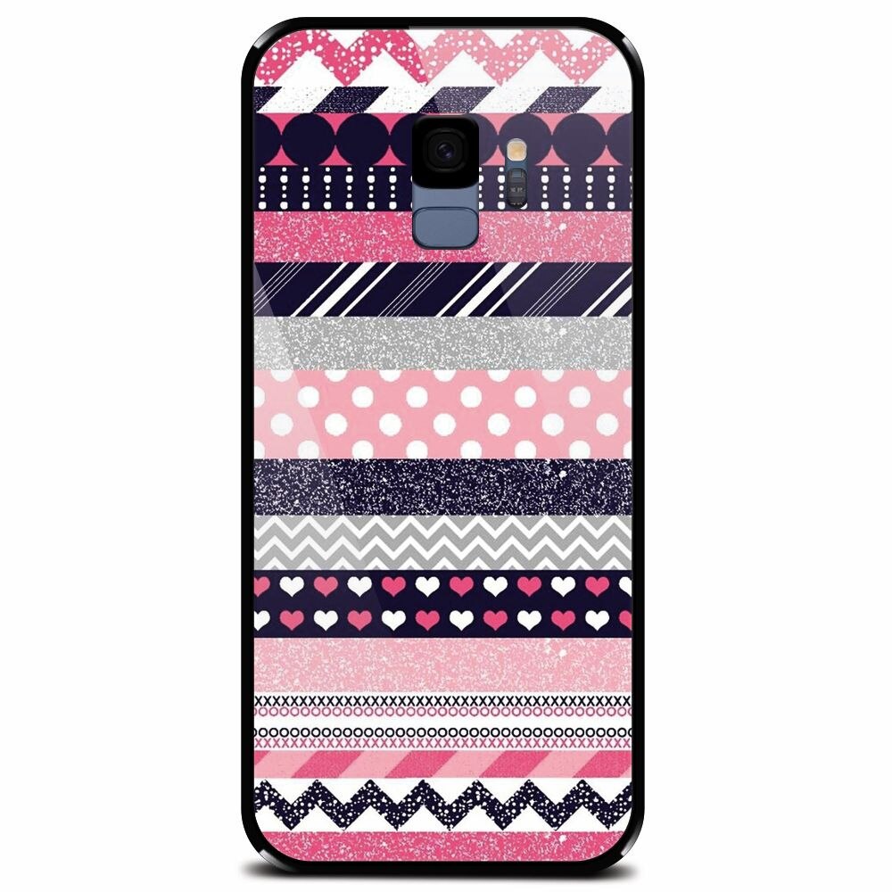 Husa din sticla securizata pentru Samsung Galaxy S9, Love Pattern