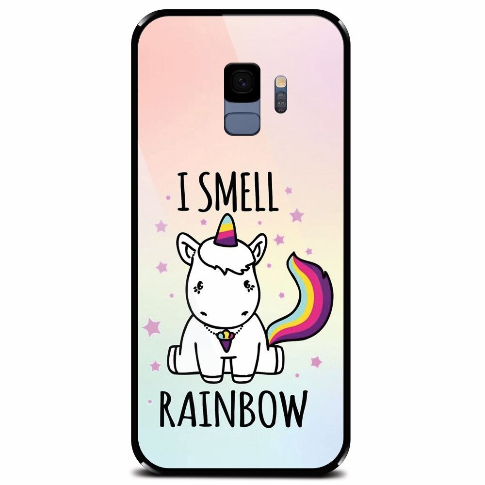 Husa din sticla securizata pentru Samsung Galaxy S9, I Smell Rainbow