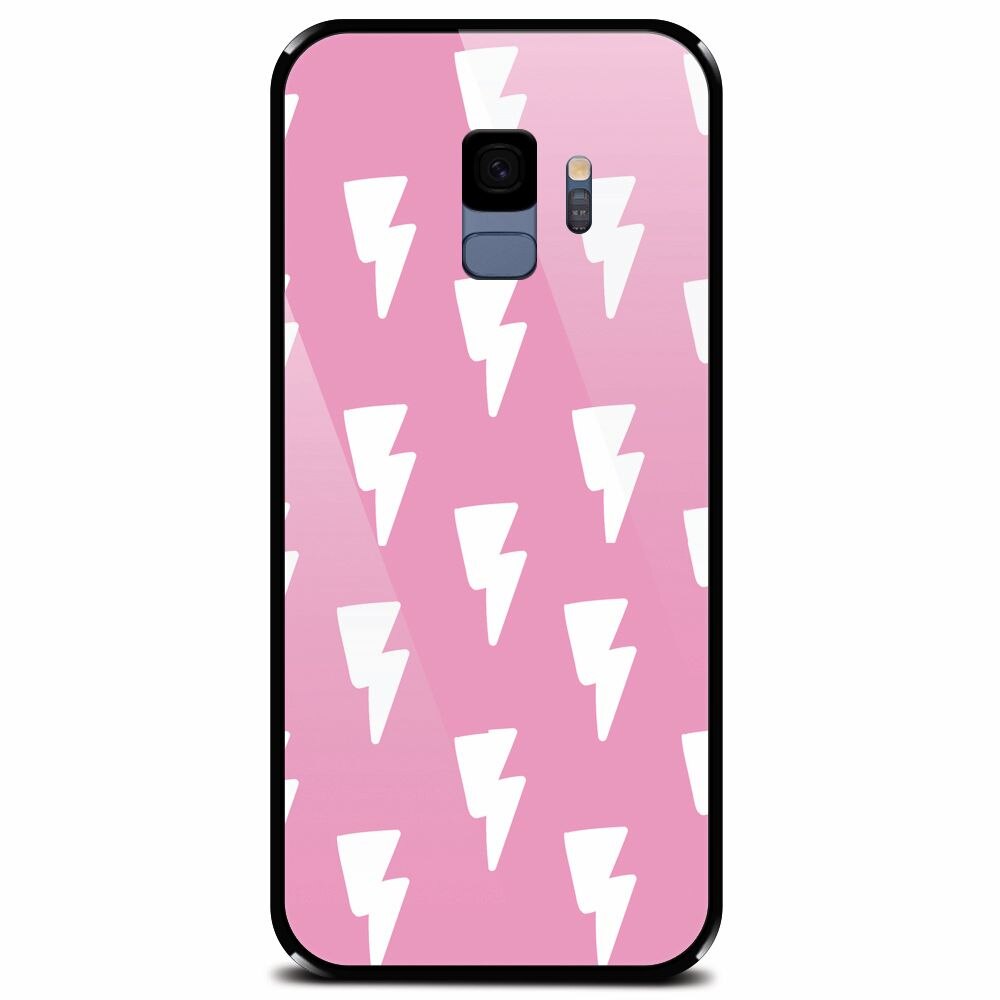 Husa din sticla securizata pentru Samsung Galaxy S9, Electric Pink