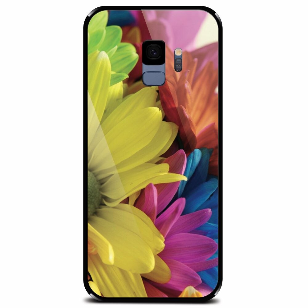 Husa din sticla securizata pentru Samsung Galaxy S9, Flower