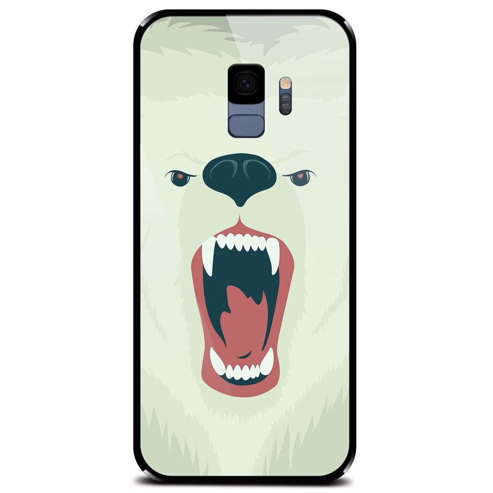Husa din sticla securizata pentru Samsung Galaxy S9, Fierce Polar Bear Winter
