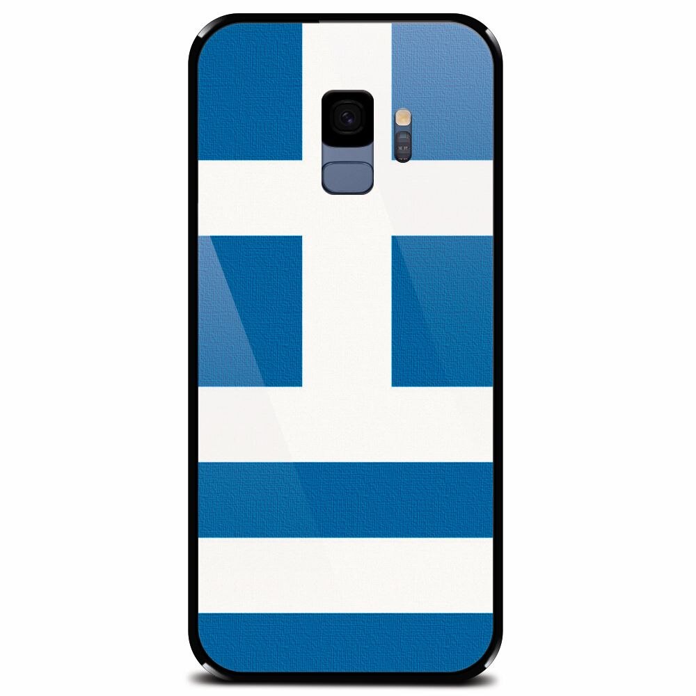 Husa din sticla securizata pentru Samsung Galaxy S9, Greece Flag