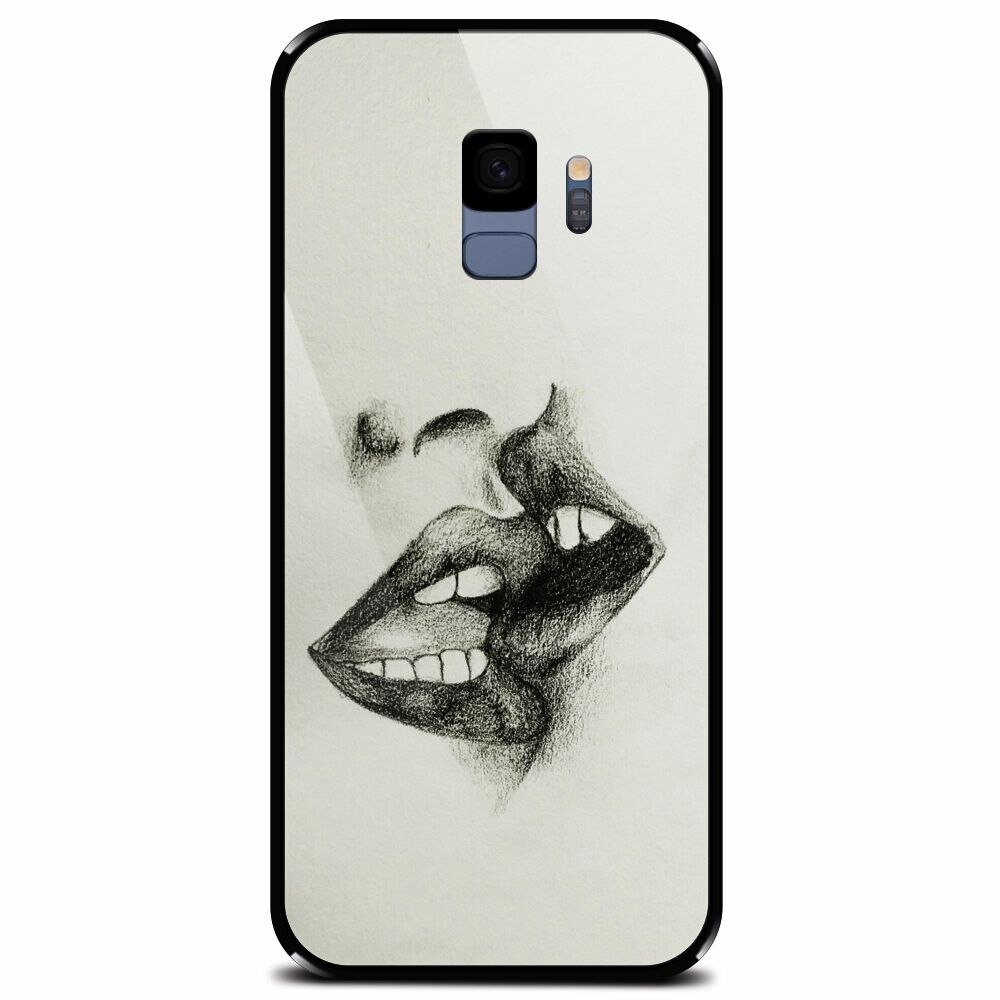 Husa din sticla securizata pentru Samsung Galaxy S9, Kiss