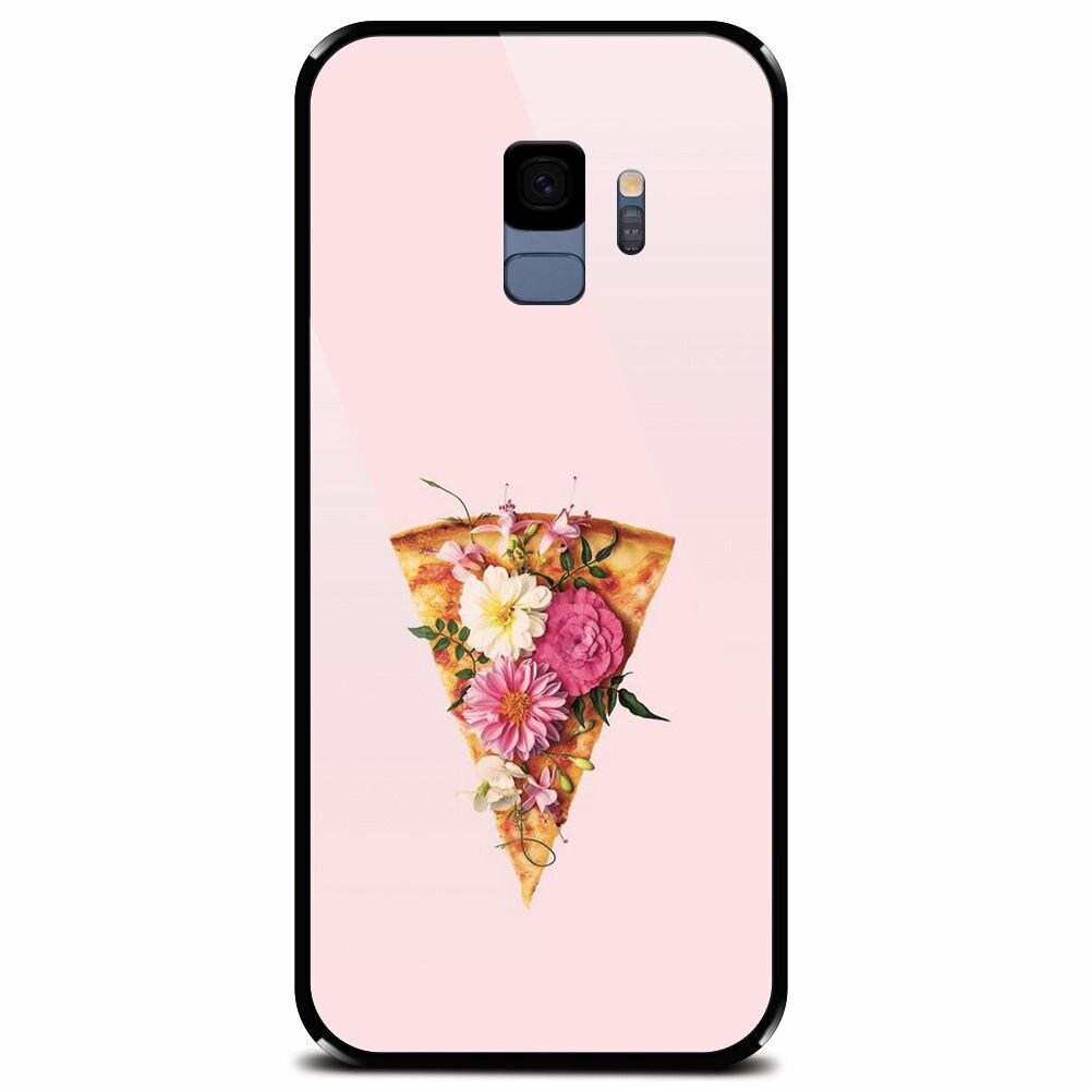 Husa din sticla securizata pentru Samsung Galaxy S9, Flower Pizza