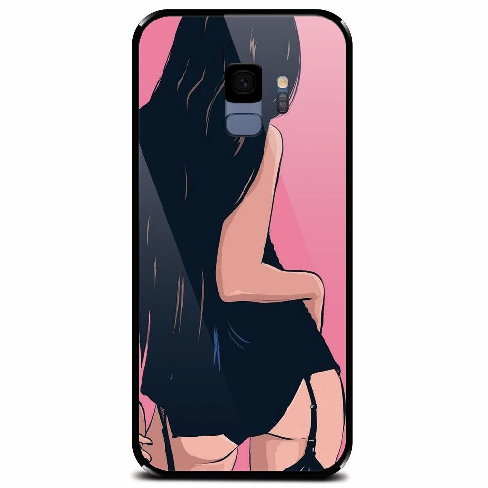 Husa din sticla securizata pentru Samsung Galaxy S9, Girl With Long Hair