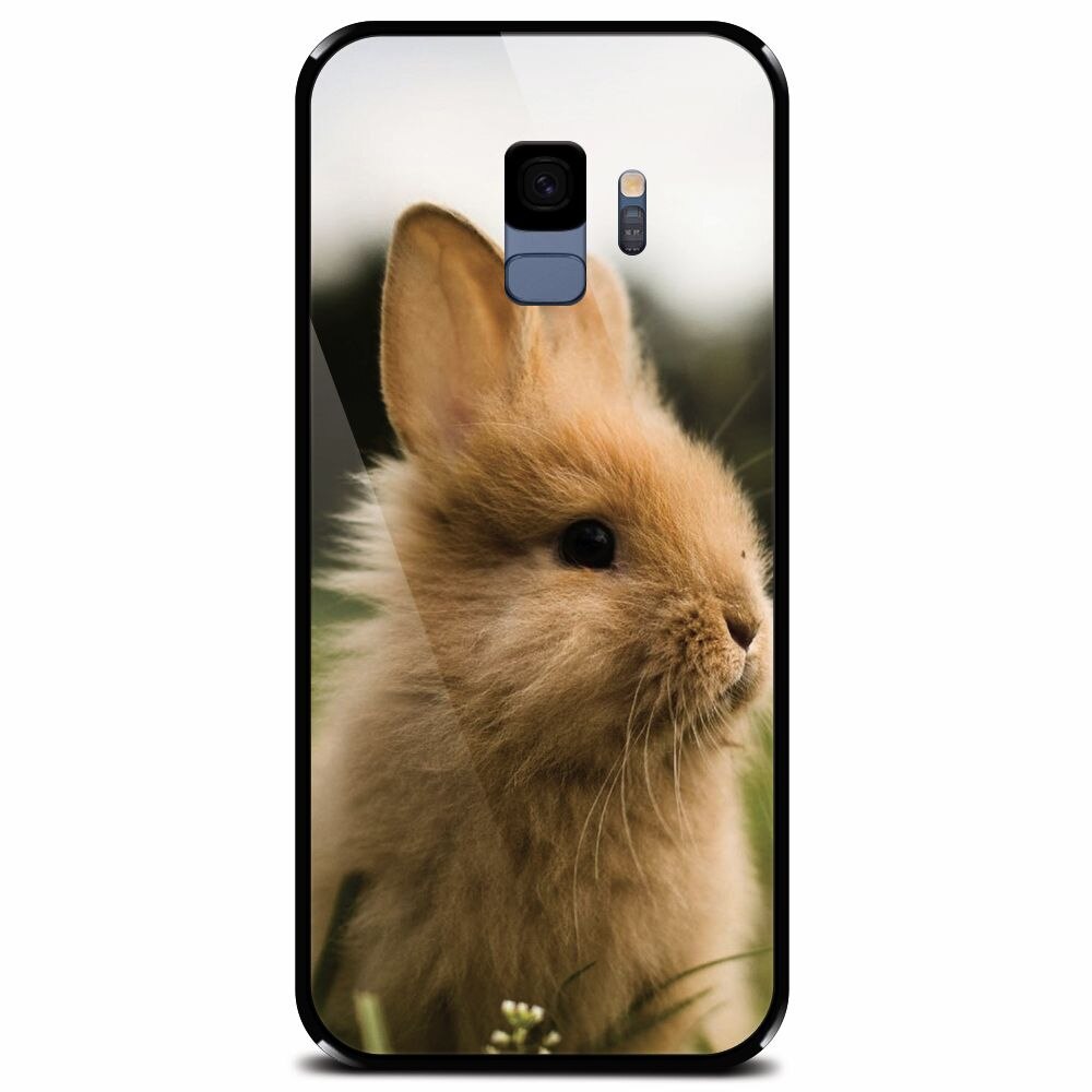 Husa din sticla securizata pentru Samsung Galaxy S9, Cute Rabbit In Grass