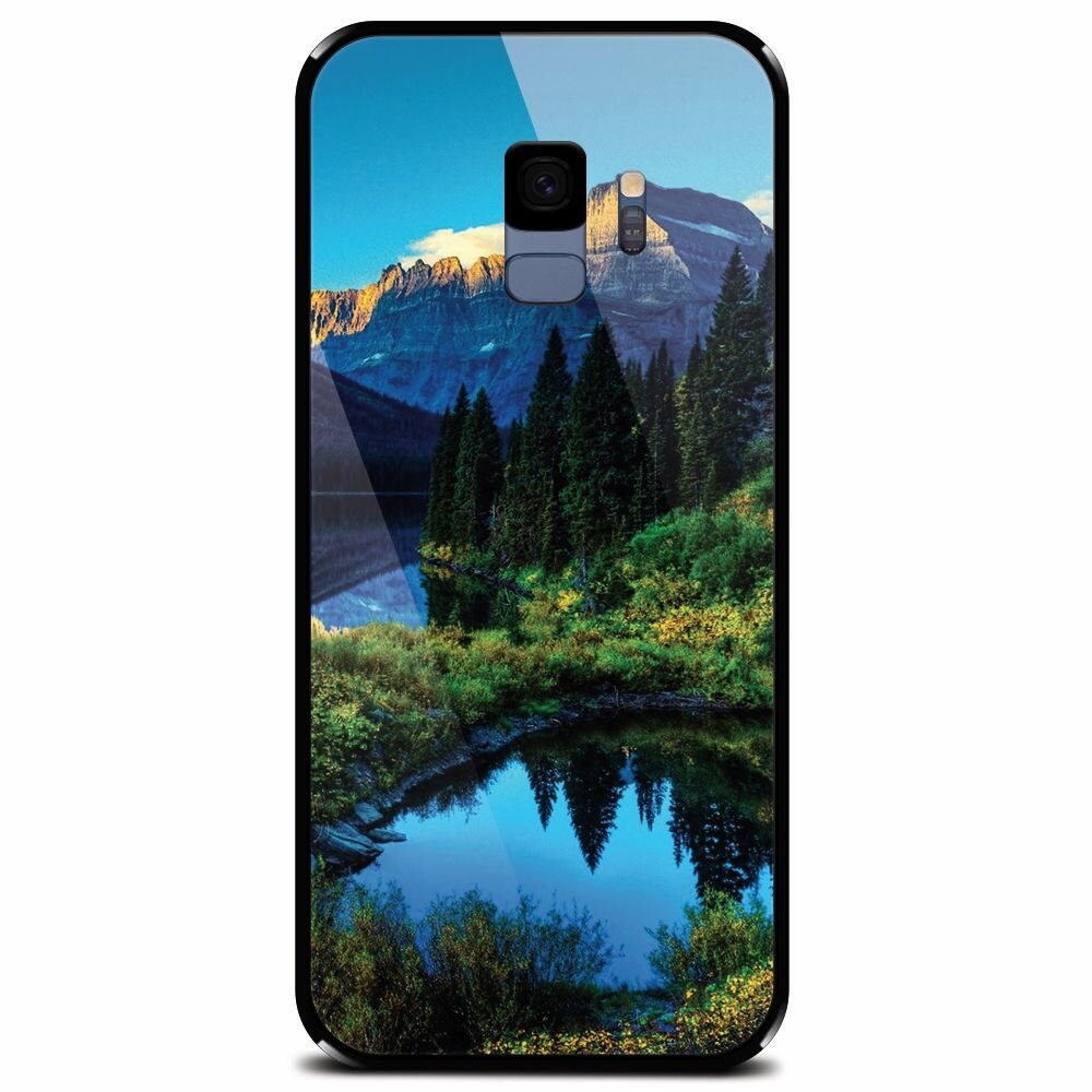 Husa din sticla securizata pentru Samsung Galaxy S9, HDR Mountains Lake