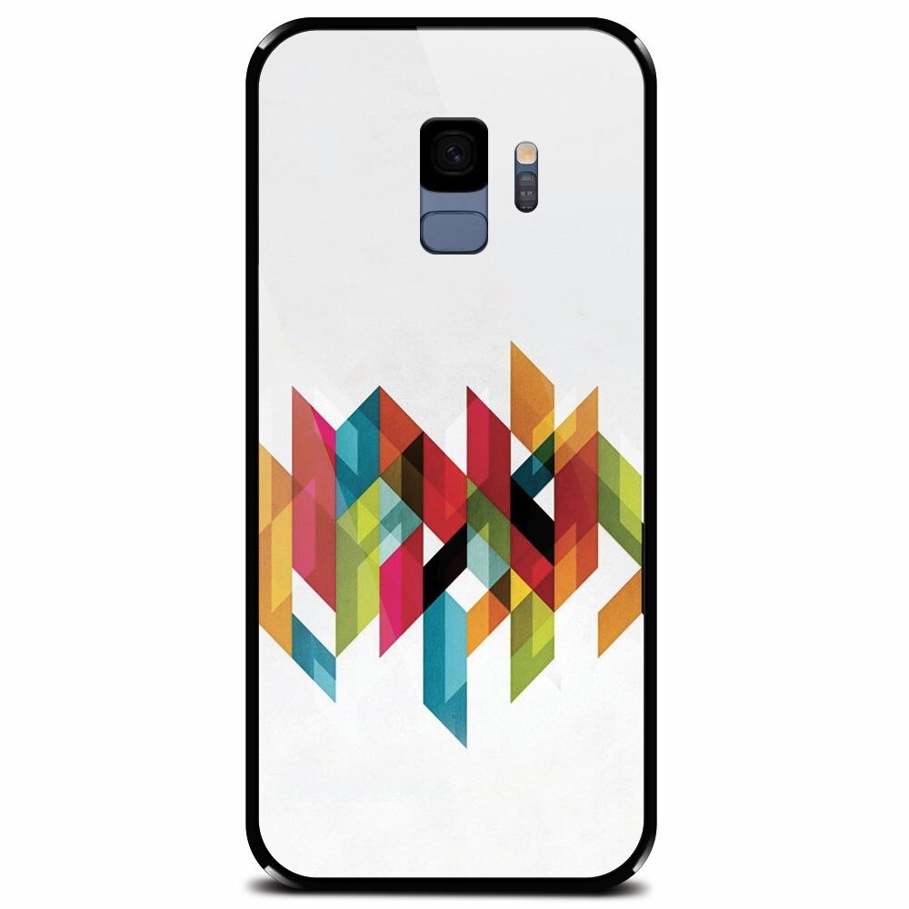 Husa din sticla securizata pentru Samsung Galaxy S9, Geometric