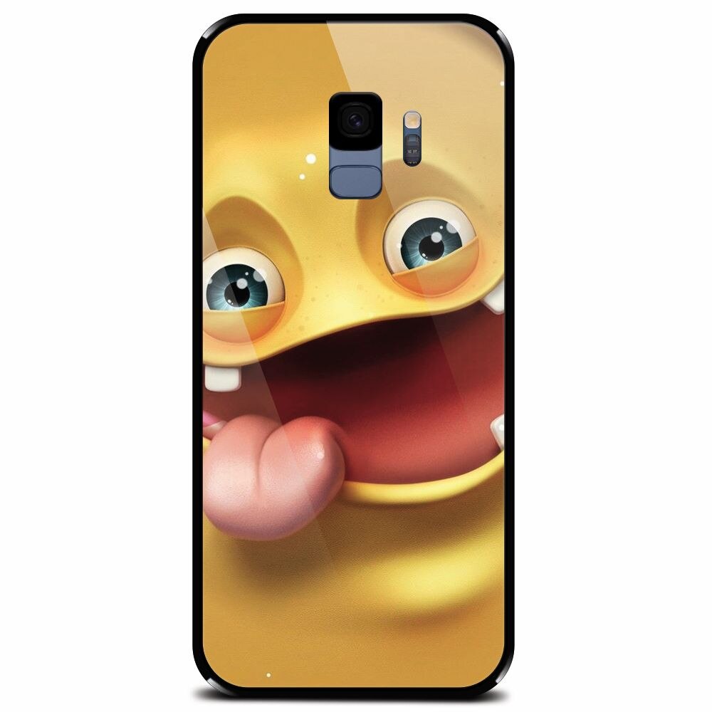 Husa din sticla securizata pentru Samsung Galaxy S9, Cute Monster