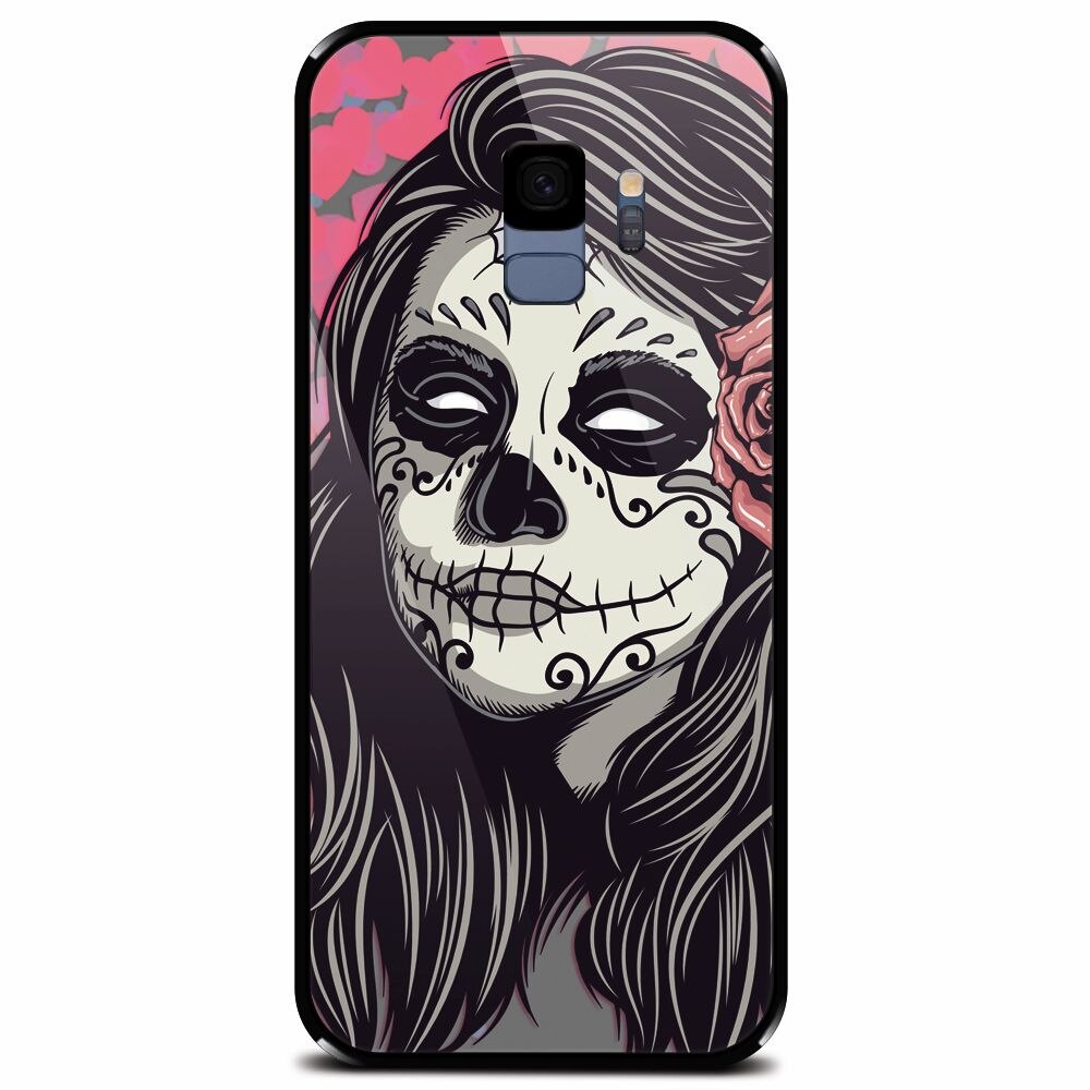 Husa din sticla securizata pentru Samsung Galaxy S9, Mexican Girl Skull