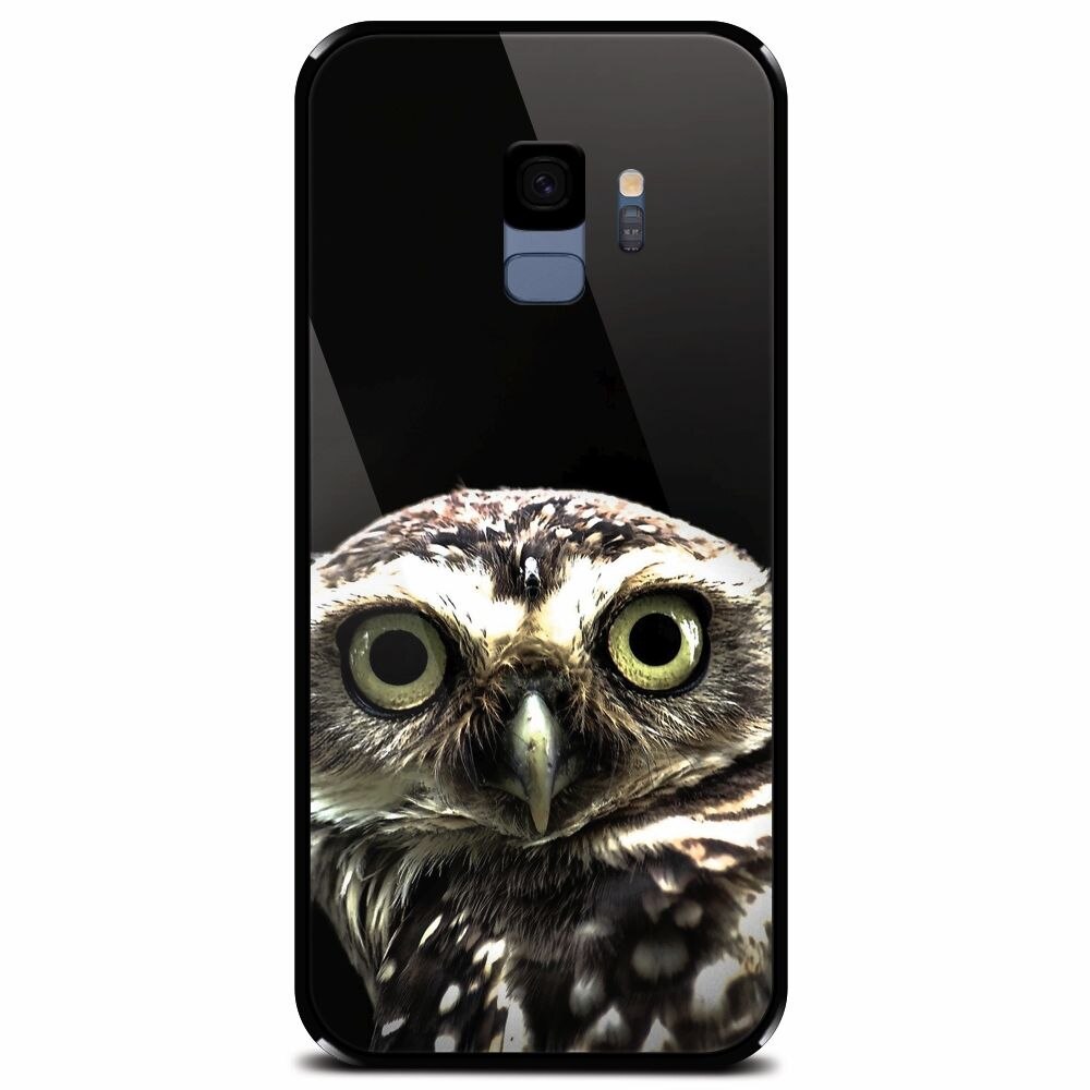 Husa din sticla securizata pentru Samsung Galaxy S9, Owl In The Dark