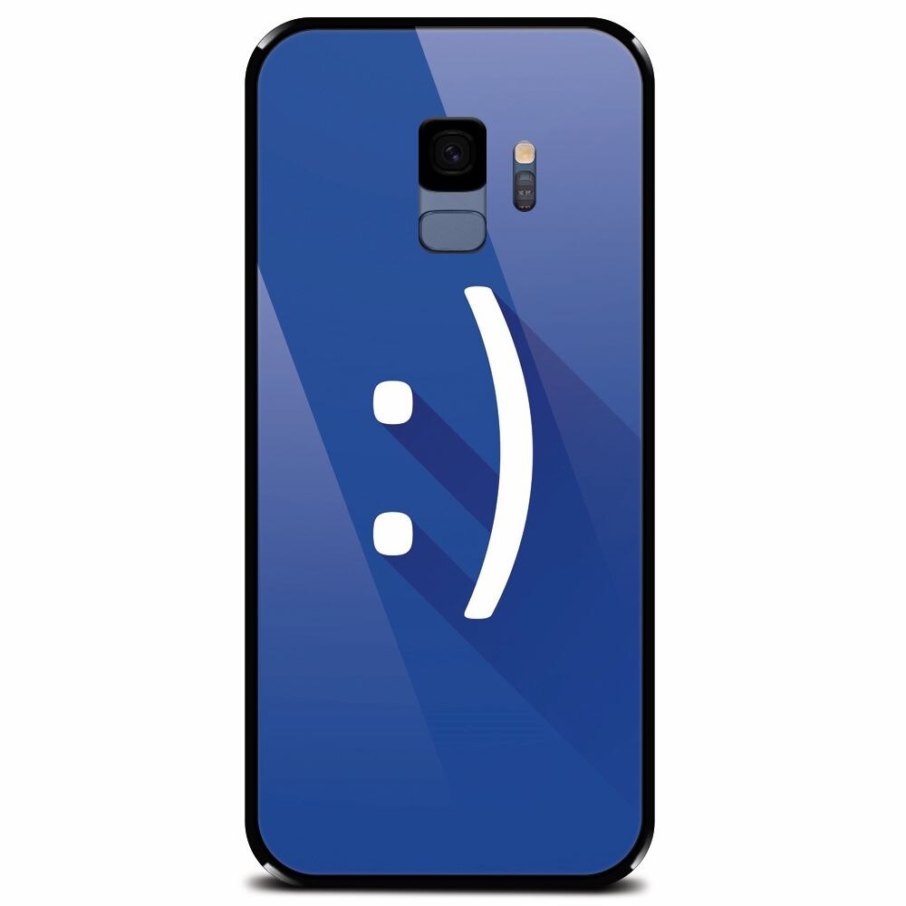 Husa din sticla securizata pentru Samsung Galaxy S9, Smile