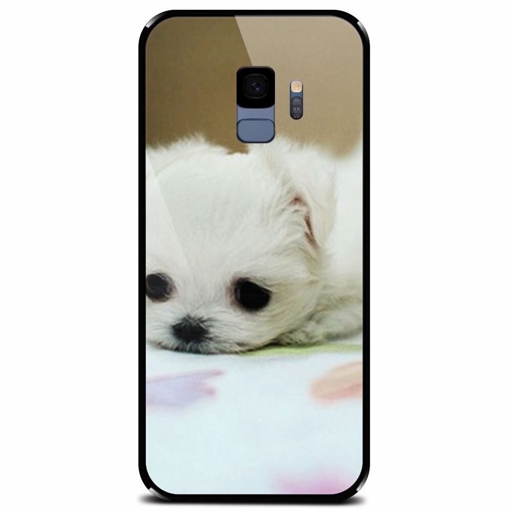 Husa din sticla securizata pentru Samsung Galaxy S9, Puppies 001